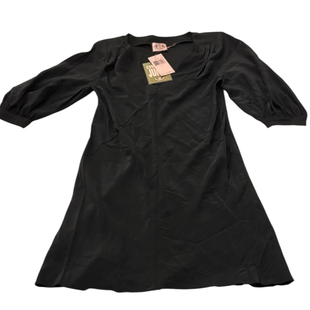 Vintage Juicy Couture Black Silk Mini Dress Size 0